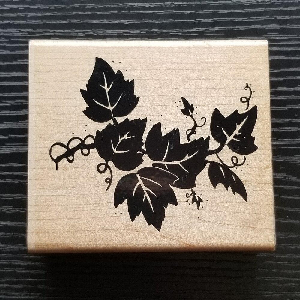CTMH Q227 "Grapevine" Wood Mount Rubber Stamp